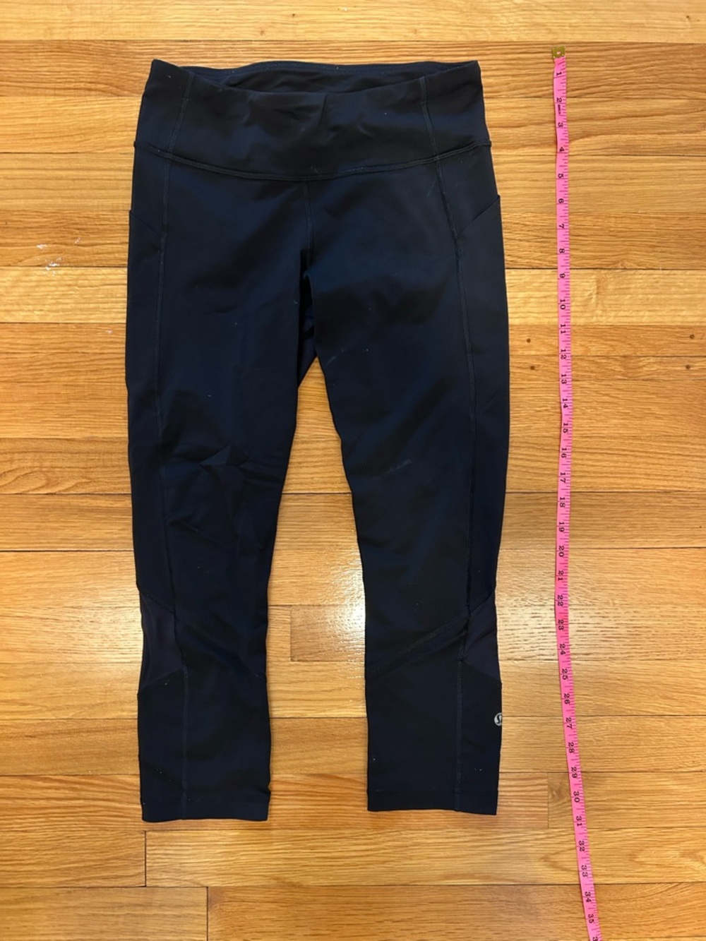 Lululemon Pace Rival Black Crop Leggings with Pockets Size 6